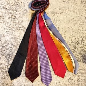 Five Assorted Mens Silk Neckties Size OS